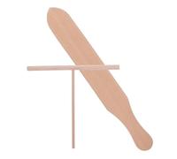 OSOLADY Ensemble de 1 spatule et étaleur à crêpes en bois : spatule de 18 cm et de 36 cm - Bâtonnets en forme de T pour étaler la pâte à crêpes et à roti, et pour la cuisson à la poêle.