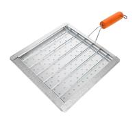 OSOLADY Grille de Camping Portable Pliable en Acier Inoxydable avec Poignée en Bois, Cadre Carré Multifonctionnel et Barbecue Sécurisé pour Cuisson en Plein Air