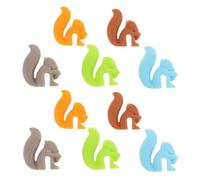 OSOLADY Lot de 10 porte-sachets de thé en silicone : adorables porte-tasses en forme d'écureuil, pinces à mugs, marque-verres et étiquettes pour boissons, parfaits pour les fêtes et les bars.