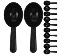 OSOLADY Lot de 12 cuillères doseuses : Cuillère doseuse noire - Cuillère à poudre réutilisable en plastique - de dosage pour boîtes de, thé, cuisine et pâtisserie
