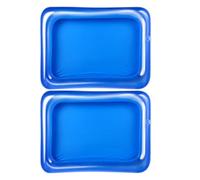 OSOLADY Lot de 2 Barres Gonflables à Salades en PVC Bleu, Grande Capacité, Flottantes, pour Buffet de Piscine et Pique-