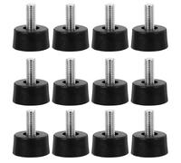 OSOLADY Lot de 20 Pieds à Visser en Plastique Noir M5 X 18 X 13 MM avec Vis Ajustables, Pieds de Nivellement pour Meubles, Compatibles avec Tables et Chaises pour Usage Domestique et