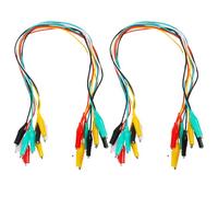 OSOLADY Lot de 30 pinces crocodiles électriques - 5 couleurs - Câbles électriques doubles à pinces crocodiles - Cordons de test isolés pour connexion de circuits, 50 cm (19,7 pouces)