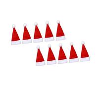 OSOLADY Lot de 36 Couvre-Couverts Mini Bonnet de Noël en Tissu Rouge, Protège Fourchettes et Couteaux pour Décoration de Table Festive, Accessoires de Fête pour Bouteilles de Vin