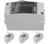 OSOLADY Lot de 4 mini-boîtes de disjoncteurs - Panneau de disjoncteurs à 2 voies - Boîtier de distribution extérieur étanche pour borne de recharge, garage ou jardin
