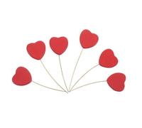 OSOLADY Lot de 6 bâtonnets décoratifs en forme de cœur : centres de table floraux en forme de cœur pour la rentrée scolaire, les mariages, les fiançailles, les enterrements de vie de jeune fille,