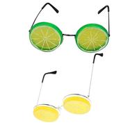 OSOLADY Lunettes Amusantes Forme Citron 2pcs pour Fête Plage Design Unique Léger Plastique Métal Décoration Dance Party