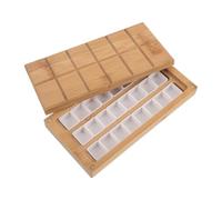 OSOLADY Palette d'aquarelle en bois : boîte de rangement à 24 compartiments avec couvercle magnétique - Étui à palette d'aquarelle avec godet amovible de 2 ml pour une utilisation à