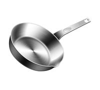 OSOLADY Poêle en Acier Inoxydable avec Fond Plat et Distribution Uniforme de Chaleur, Poêle Portable pour Petites Cuisines et Voyages
