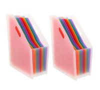 OSOLADY Porte-documents en Plastique Extensible 2 Pièces Grand Format A4 Rangement Clair et Fonction Rétractable pour Organiser Bureau Efficacement