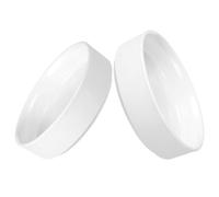 OSOLADY Soucoupe de Pot de Fleurs en Céramique Ronde Blanche 2 Pièces