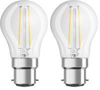 Osram Ampoule LED | Culot: B22d | Blanc chaud | 2700 K | 4 W | équivalent à 40 W | LED Retrofit CLASSIC P, Clair (Lot de 2)