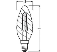 Osram Ampoule Led Flamme Torsadée Clair Filament 2.5w=25 E14 Chaud