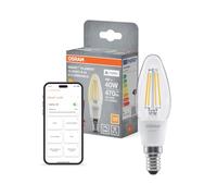 Osram Ampoule LED SMART+ B40, forme bougie E14, filament transparent, blanc chaud 2700 K, intensité variable, compatible avec Alexa, Google Home, Matter via WiFi
