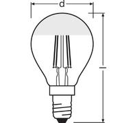 Osram LED Retrofit CLASSIC P Mirror ampoule LED Blanc chaud 2700 K 4 W E14 F