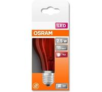 OSRAM Ampoule LED | Culot: E27 | Rouge | 3000 K | 2,50 W | équivalent à 15 W | clair | LED STAR DECO CLASSIC A