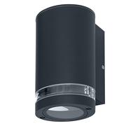 Osram Applique extérieure Downlight GU10 avec anneau d'espacement, lumière indirecte, boîtier en aluminium gris foncé, IP44 & IK03, applique murale pour façades