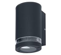 Osram Applique extérieure Downlight GU10 avec anneau d'espacement, lumière indirecte, boîtier en aluminium gris foncé, IP44 & IK03, applique murale pour façades