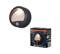 Osram Applique extérieure gris foncé, blanc chaud, 3000 K, IP44, capteur de lumière, plastique, 70 lm, 1,7 W, LED intégrée, durée de vie de 25 000 h