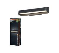 Osram Applique extérieure gris foncé, blanc chaud, 3000 K, IP54, capteur de lumière, aluminium, 265 lm, 7 W, LED installée en permanence, durée de vie de 50 000 h