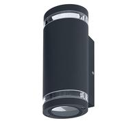 Osram Applique extérieure Up/Down GU10 avec anneau d'espacement, boîtier en aluminium gris foncé, protection IP44 & IK03, applique murale pour façades et entrées