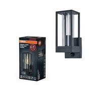 Osram Applique murale LED Endura Classic Frame, douille E27, capteur PIR, IP44, aluminium gris foncé, verre