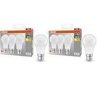 Osram Base Classic A 60 Fr LED lampe avec base B22D, forme de piston, 3 pack, 8,5 W, 806lm, 2700k, lumière blanche chaude, développement de la chaleur inférieure, longue durée de vie (Lot de 2)