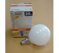 OSRAM BELLALUX Mini-GLOBE G60 Lampe Globe E14 25W Opal Blanc Dimmbar