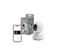 Osram Caméra SMART+ Wi‑Fi 360° 4MP 2K – panoramique, nuit 7 m, audio bidirectionnel, blanc