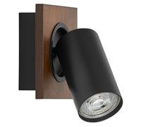 OSRAM DECOR SPOT MERCURY, 1 x 3,4W, 230lm, aspect bois, noir, spot, têtes réglab