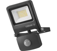 OSRAM ENDURA FLOOD PC Projecteur LED 20W avec capteur, 3000K blanc chaud, 1800 lumens, projecteur IP44 détection de mouvement, réglable 5s-10min, gris