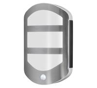 Osram ENDURA Style Plate Wall applique murale en acier inox avec capteur et lumière indirecte, luminaire extérieur LED fonctionnel, protection IP44, pour éclairage d'entrée et façades