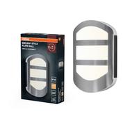 Osram ENDURA Style Plate Wall applique murale en acier inoxydable avec lumière indirecte, luminaire extérieur LED fonctionnel, protection IP44, pour éclairage d'entrée et façades