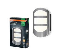 Osram ENDURA Style Plate Wall applique murale en acier inoxydable avec lumière indirecte, luminaire extérieur LED fonctionnel, protection IP44, pour éclairage d'entrée et façades