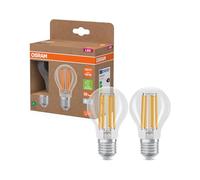Osram Energy Class en forme d'ampouclassique, 7,2 W / 1521 lm lumière blanc froid (4000 K), CRI 80, en verre transparent sans plomb, culot E27, IP20, diamètre 60 mm.