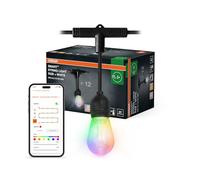 Osram Guirlande lumineuse extérieur SMART+ WiFi, 4,5 W, 240 lm, blanc chaud 3000 K et lumière RVB avec 16 millions de couleurs, contrôlable par application, compatible Amazon, Google, IP44
