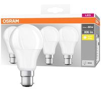 OSRAM HOMELIGHTING 4058075819511 LED CEE F (A - G) B22d forme de poire 8.5 W = 60 W blanc chaud (Ø x L) 60 mm x 107 mm 4 pc(s)