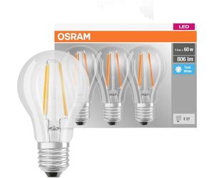 OSRAM HOMELIGHTING 4058075819535 LED CEE E (A - G) E27 forme de poire 6.5 W = 60 W blanc neutre (Ø x H) 60 mm x 60 mm 3 pc(s)