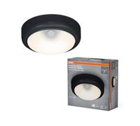 Osram Lampe de plafond noire, 3000 K / 4000 K / 6500 K, blanc chaud, 1200 | Couleur du produit Noir, 3000 Kelvin, 1200 Lumen, 180 mm diamètre, 25000 h Durée de vie, IP54, 1-Pack