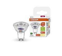 Osram Lampe de réflecteur PAR16 avec d'efficacité énergétique B, socket GU10, remplacement de 50W, sortie nominale 2W, 2700k (blanc chaud), verre transparent, non dimmable 1 pack