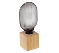 Osram Lampe de table Décor bois, 24,5 cm de haut, blanc chaud confortable, 1800 K, bois d’hévéa, E27, LED remplaçable