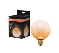 Osram Lampe LED DECOR FLAT en verre craquelé, ronde Ø125 mm, orange, E27,