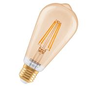 Osram Lampe LED SMART+, E53, 6 W, 2 400 K, E27, Edison, Filament, Or, intensité variable, contrôlable via application ou assistant vocal, compatible Matter