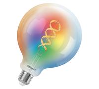 Osram Lampe LED SMART+ Globe 125 Filament E27, RGBW, compatible Matter, WiFi, contrôlable via application et assistant vocal, multicolore, dimmable