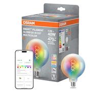 Osram Lampe LED SMART+ Globe 125 Filament E27, RGBW, compatible Matter, WiFi, contrôlable via application et assistant vocal, multicolore, dimmable