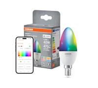 Osram Lampe LED SMART+ Matter B40 forme bougie 4,9 W E14 RGBW, intensité variable, commande vocale et par application, compatible avec Alexa, Google, Apple, WiFi