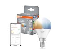 Osram Lampe LED SMART+ P40, forme mini-boule E14, Tunable White, commande par application et voix, intensité variable, mate, blanc chaud à blanc froid, durée de vie de 20 000 h