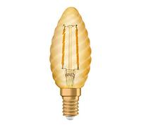 OSRAM Lamps Vintage Edition 1906 Ampoule LED à Filament | Culot E14 | Forme Flamme Torsadée Or Ambrée | Blanc Chaud 2500K | 1,5W (équivalent 12W) 4058075293243