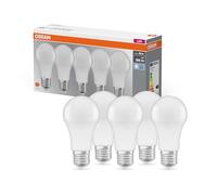 OSRAM LED AmouleE27 Classique A, non dimmable, blanc froid, remplace une ampoule classique de 60 W, mat, lot de 5