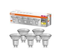 Osram LED Ampoule à réflecteur PAR16, GU10 Ampoule, non dimmable, blanc chaud, remplace une lampe traditionnelle de 35 watts, angle de rayonnement de 36 degrés, pack de 5